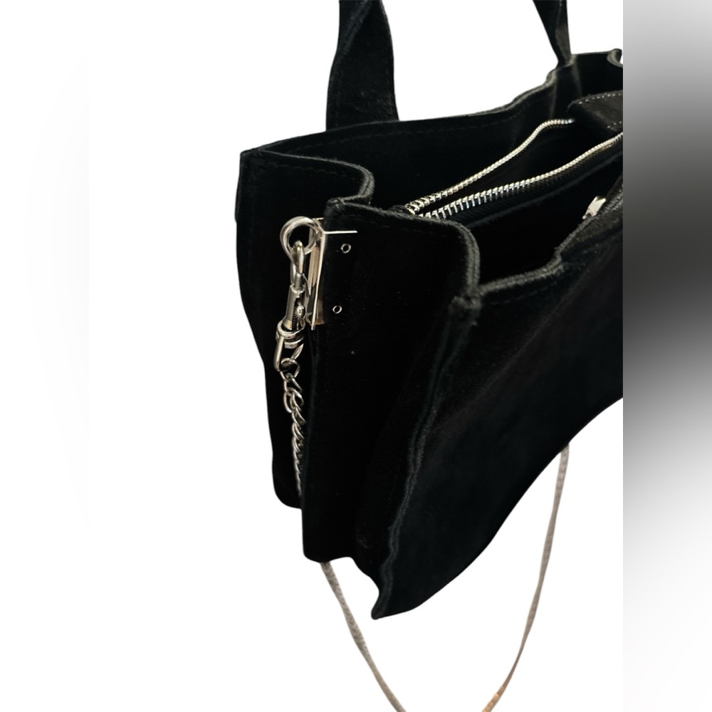 Urban Outfitters Black Cow Suede Leather Handbag/Shoulder Bag EUC - Picture 4 of 8